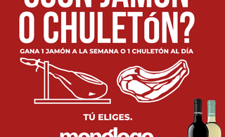 Promoción vino Monólogo con sorteo de chuletón diario y jamón semanal