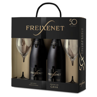 Pack Cordon Negro Brut Freixenet 2 bot + 2 copas