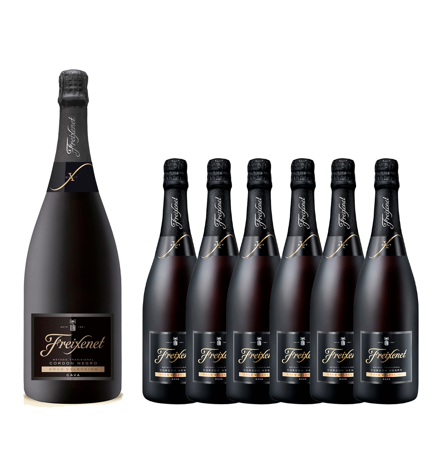 6 Freixenet Cordon Negro Brut + Magnum Gratis