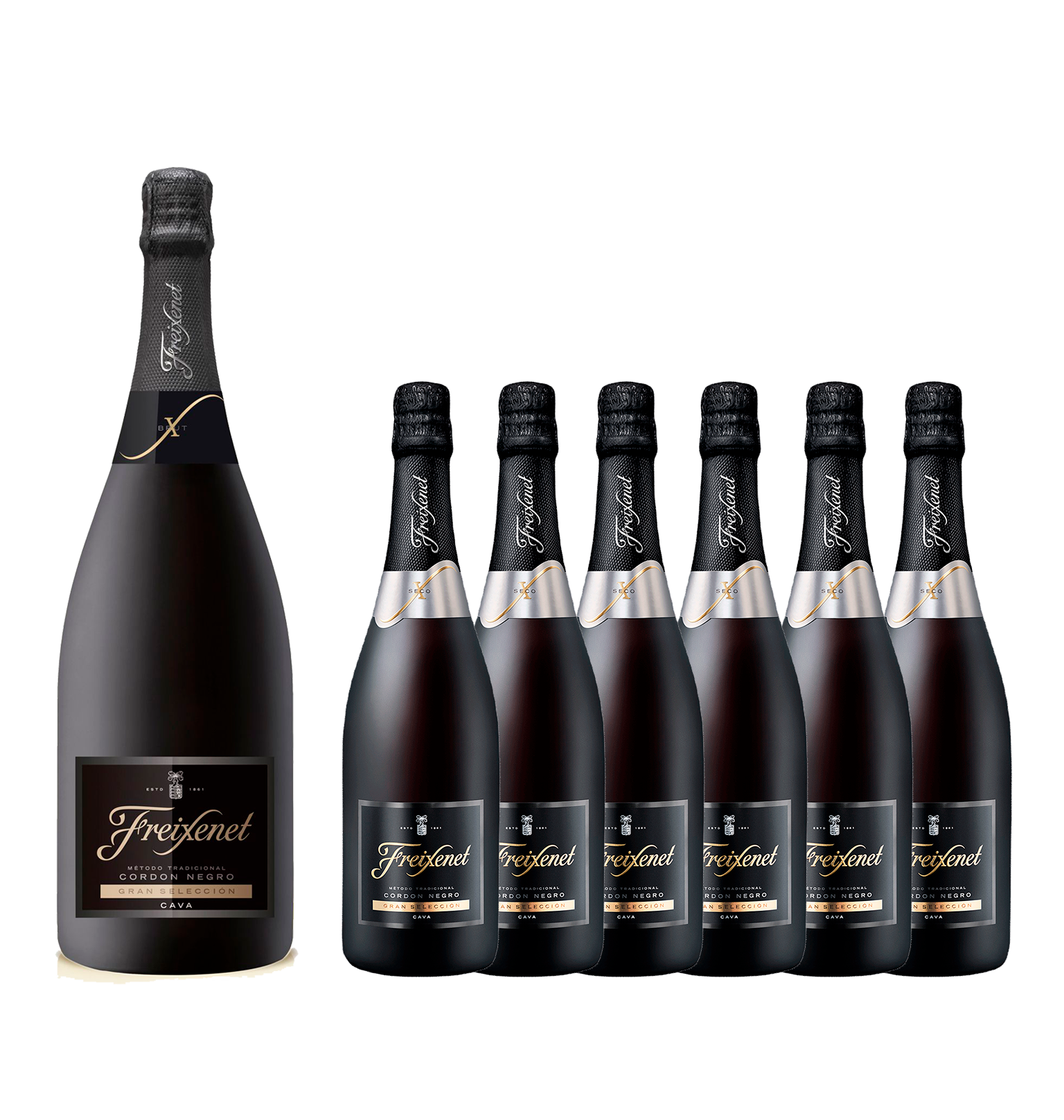 6 Freixenet Cordon Negro Seco + Magnum Gratis