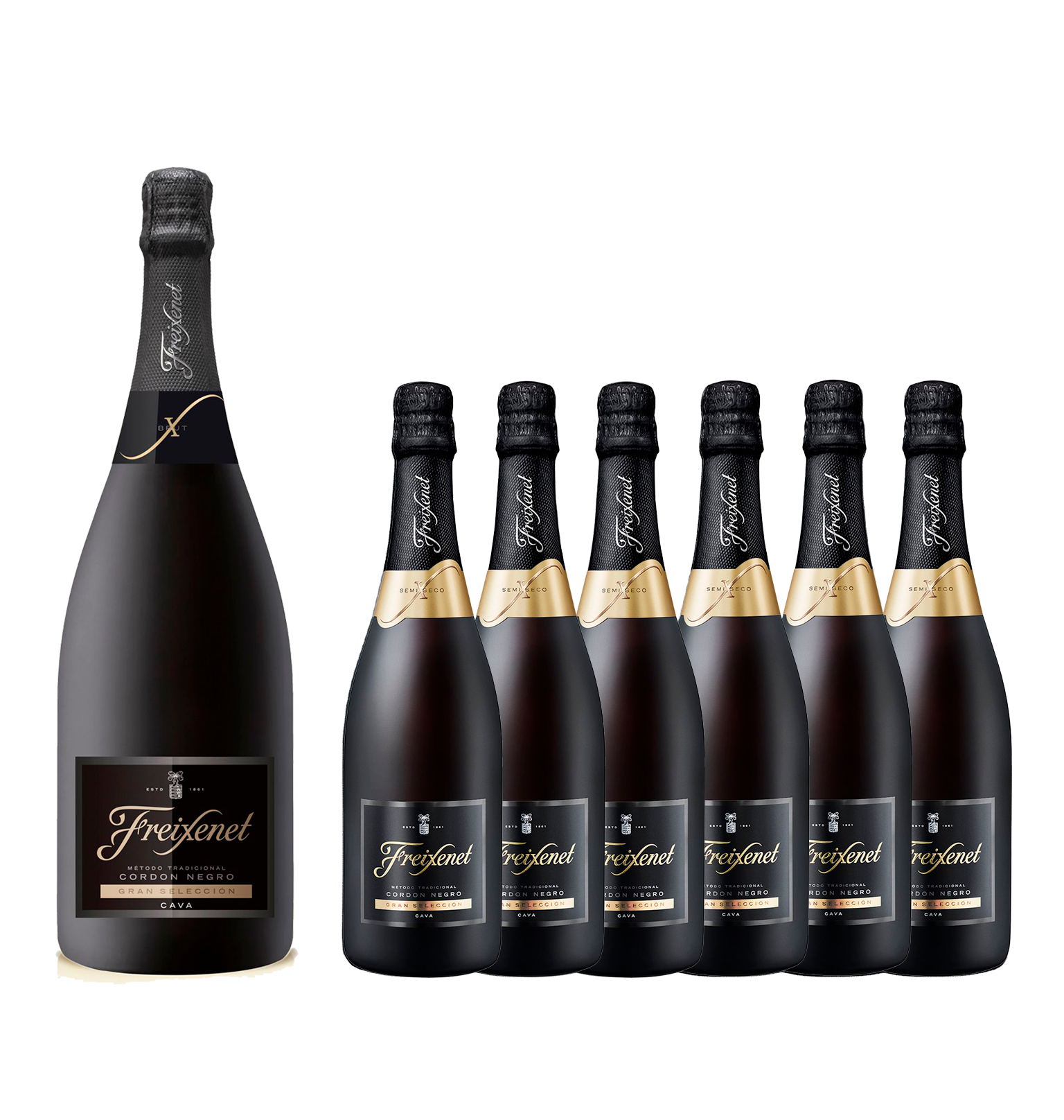 6 Freixenet Cordon Negro Semi + Magnum Gratis